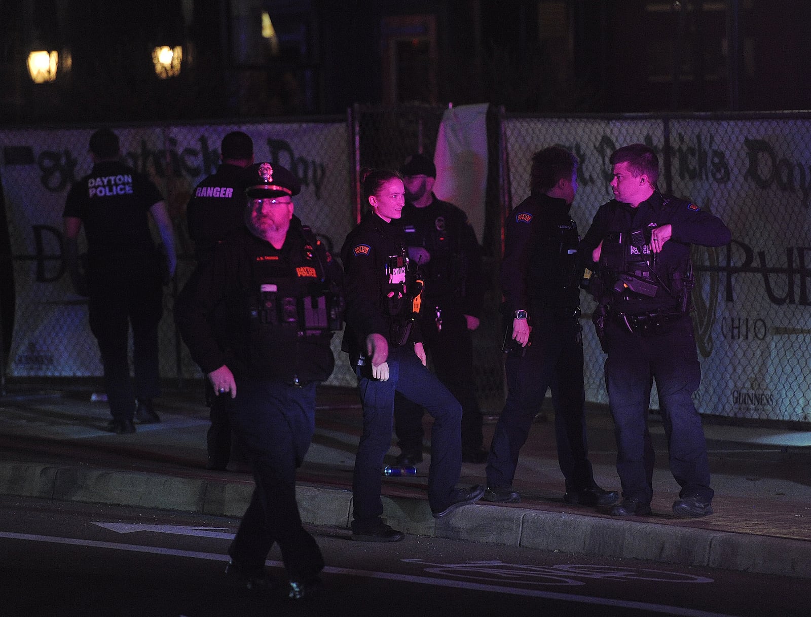 Dayton Police responded to a shots fired call near the Oregon district Saturday,  March 16, 2024. MARSHALL GORBY\STAFF