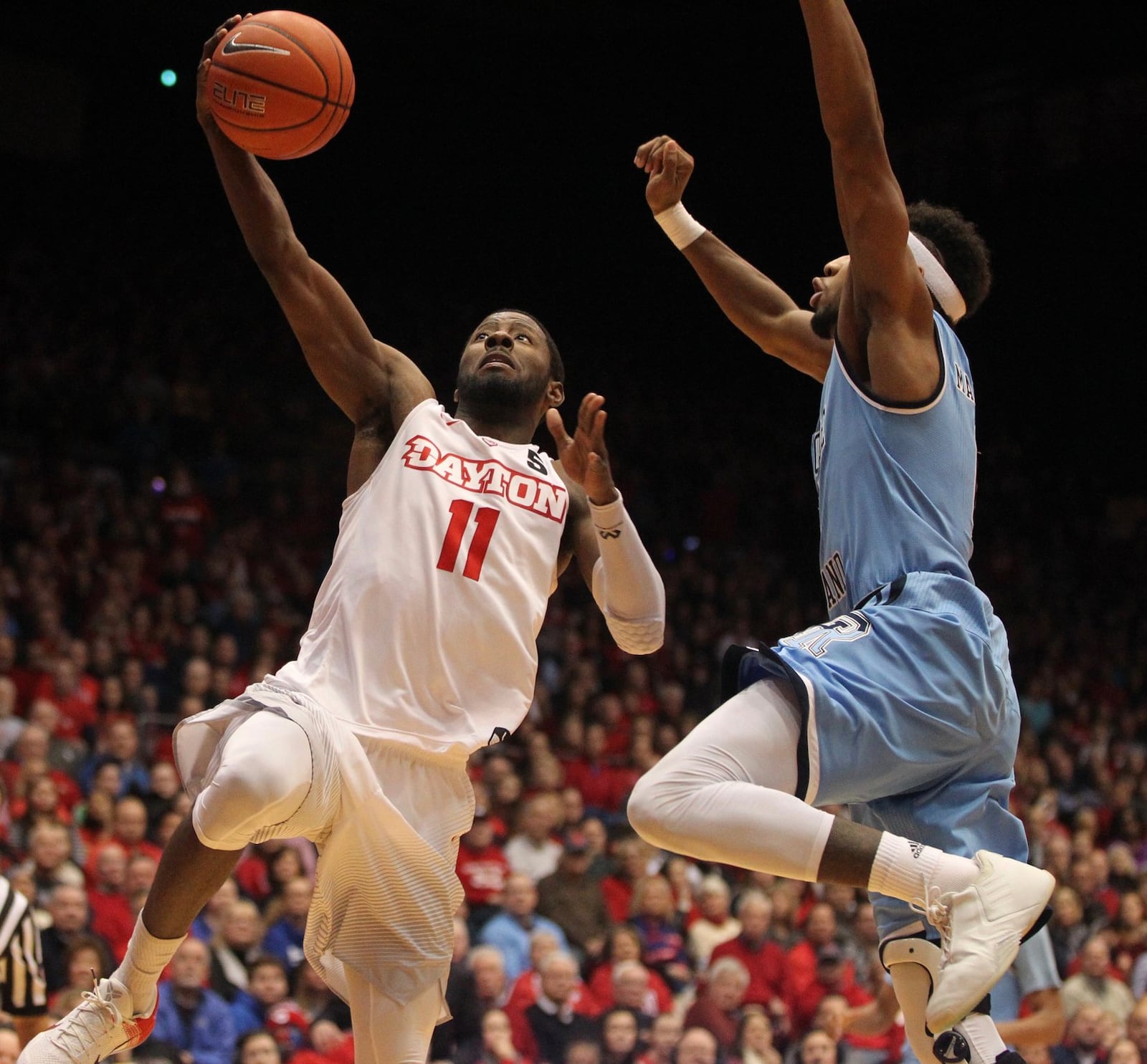 Dayton’s Scoochie Smith against Rhode Island on Friday, Jan. 6, 2017, at UD Arena. David Jablonski/Staff