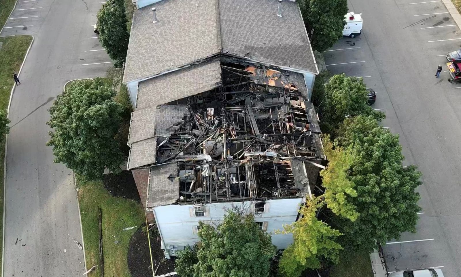 Nearly a dozen people have been displaced after a fire at the Woodhills apartment complex in West Carrollton damaged 12 units Monday night. Submitted Photo, West Carrollton Fire Department