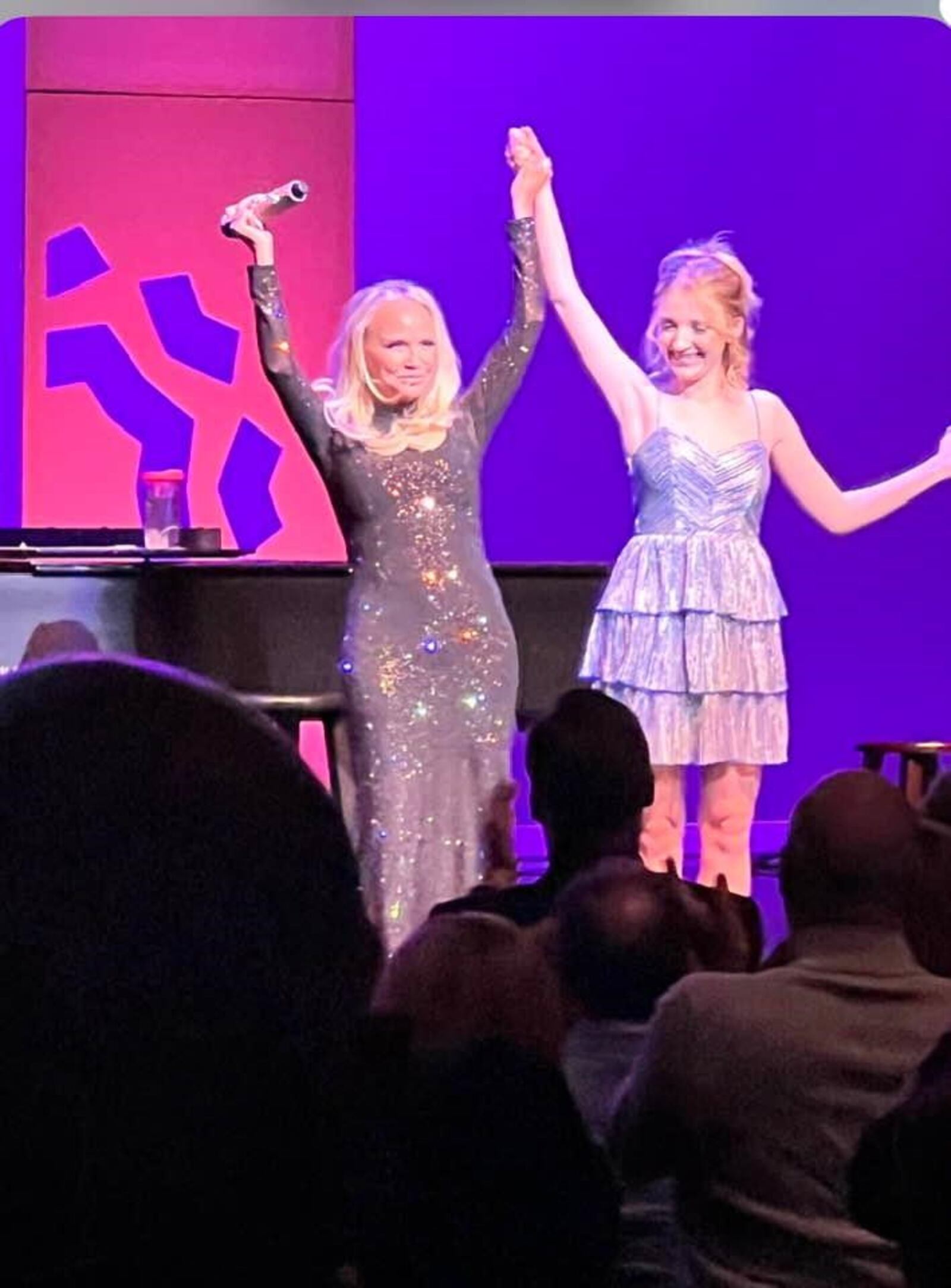 During "An Evening with Kristin Chenoweth" held Oct. 7 in Cincinnati, Springboro High School sophomore Addison Haines (right) joined the Tony and Emmy Award-winning star to sing "For Good" from "Wicked." CONTRIBUTED