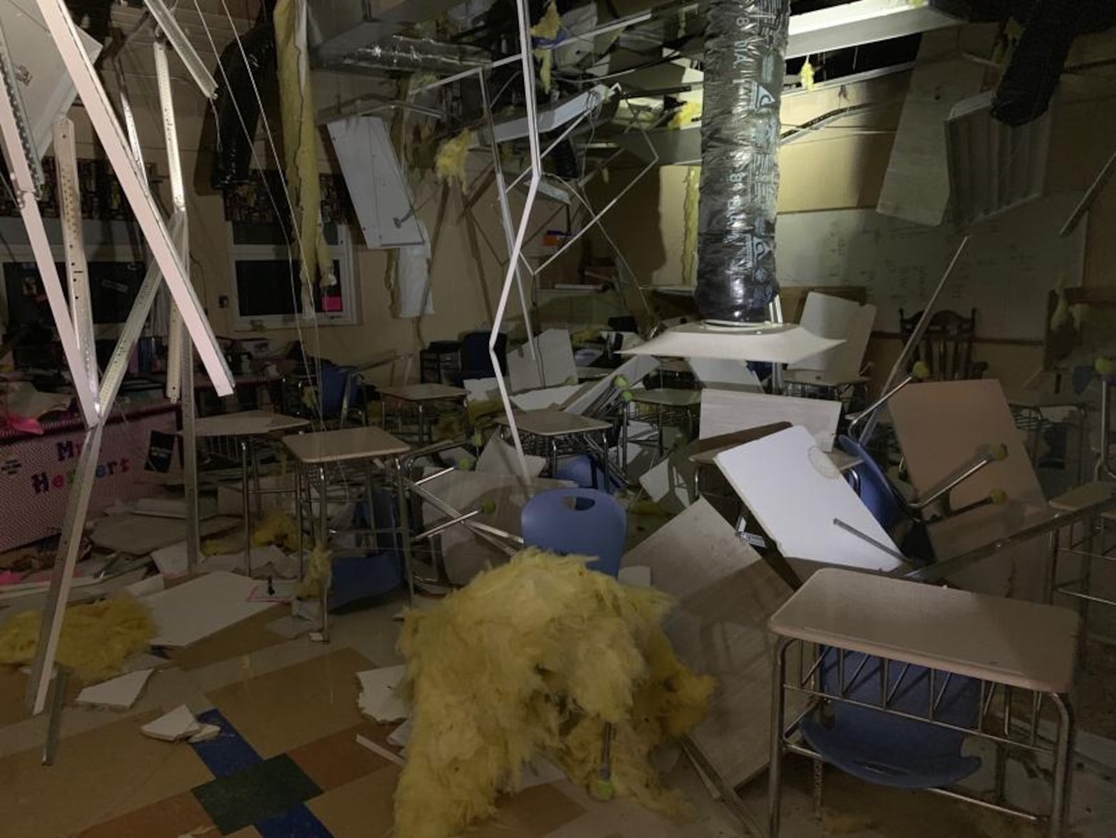 A portion of the Brookville Schools campus was heavily damaged in severe storms that moved through late Monday night.