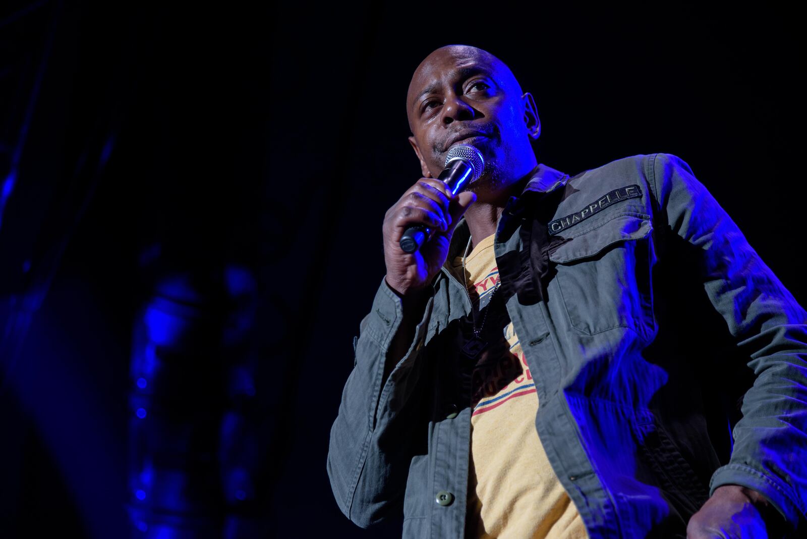 Dave Chappelle hosted the Gem City Shine benefit concert in Dayton's Oregon District on Sunday, Aug. 25, 2019.  Stevie Wonder, Chance the Rapper, Thundercat and Teyana Taylor were among the performers and there were also appearances made by Jon Stewart, Chris Rock, Fonzworth Bentley and more. TOM GILLIAM / CONTRIBUTING PHOTOGRAPHER