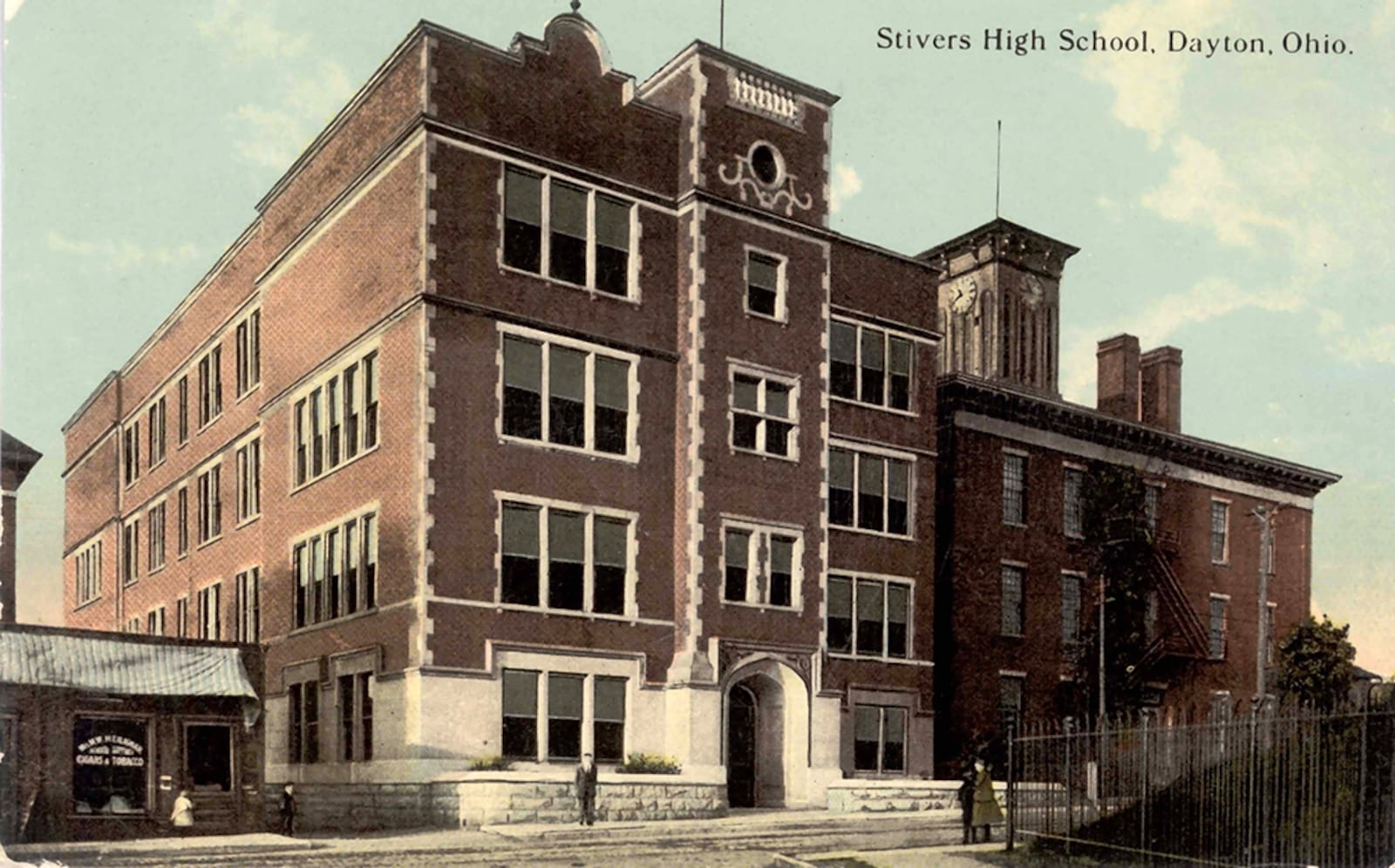 A picture postcard of Stivers High School in Dayton. DAYTON METRO LIBRARY