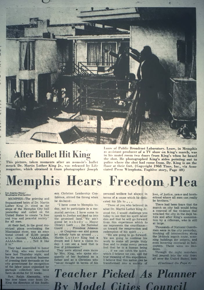 News pages tell MLK assassination story