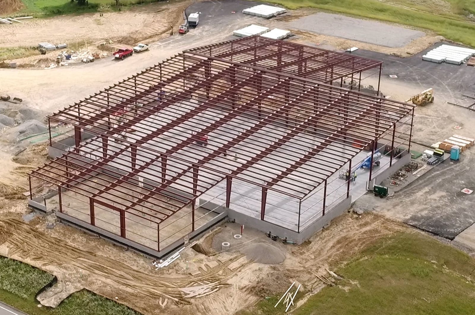 The Ohio Department of Transportation is the first tenant in Greene County’s OVCH Industrial Park. Located on Innovation Way at State Route 380, the new ODOT Greene County garage is less than a mile from current operating location at 622 St. Rt. 380. The new facility is being constructed in part to accommodate larger equipment such as snow plow trucks and allow for indoor storage of vehicles which have outgrown the current garages. TY GREENLEES / STAFF