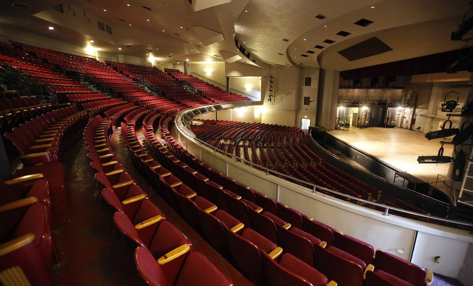 Interior of Memorial Hall. This prominent - but languishing - historic downtown Dayton building could be better positioned for a comeback after Montgomery County, the owner of Memorial Hall, enters into an agreement Tuesday with a developer. Montgomery County Commissioners are expected to approve a deal with the Dayton-Montgomery County Port Authority and Woodard Development, a partner in the nearby mixed-use Water Street Development that continues to grow with the recent addition of 100 more apartments beyond the outfield walls at Fifth Third Field. Woodard Development seeks the right-of-first refusal to redevelop Memorial Hall at 125 E. First St. The port authority has agreed to accept the transfer of the property from the county so long as a redevelopment plan - which includes historic preservation of the building - is acceptable to all the parties, according to county documents. TY GREENLEES / STAFF