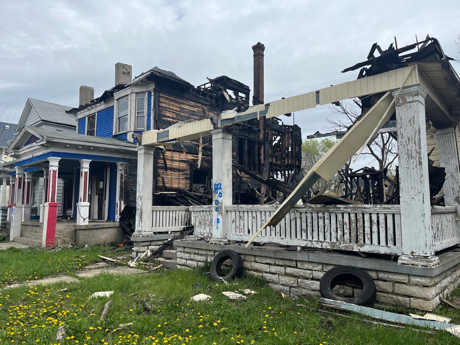 Earlier this year, a fire destroyed a vacant home at 28 Findlay St. in East Dayton and spread to a vacant home and an occupied home next door. CORNELIUS FROLIK / STAFF