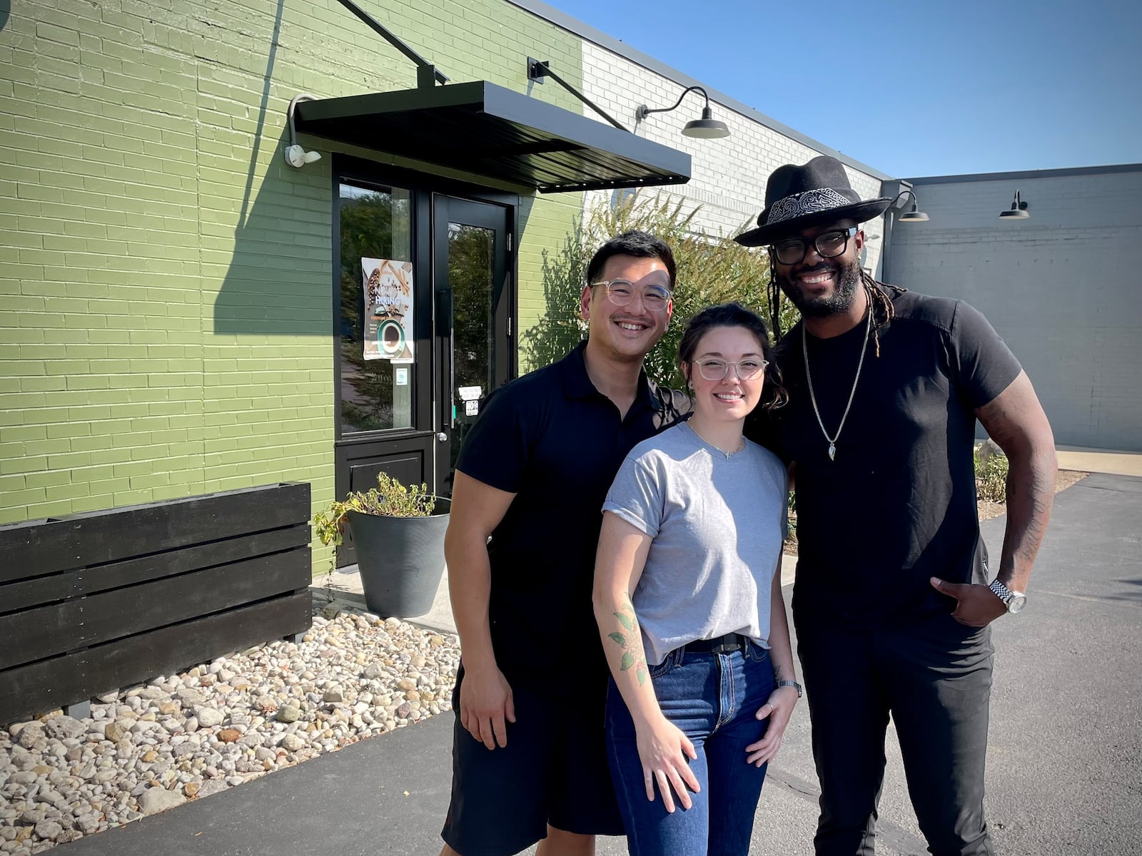 miDDay, a new cafe with coffee and elevated American cuisine, will be located at 800 S. Patterson Blvd. in Dayton next to Old Scratch Pizza. Pictured (left to right) are owners Chris Cheng, Taylor Moberly and Greg Innocent. NATALIE JONES/STAFF