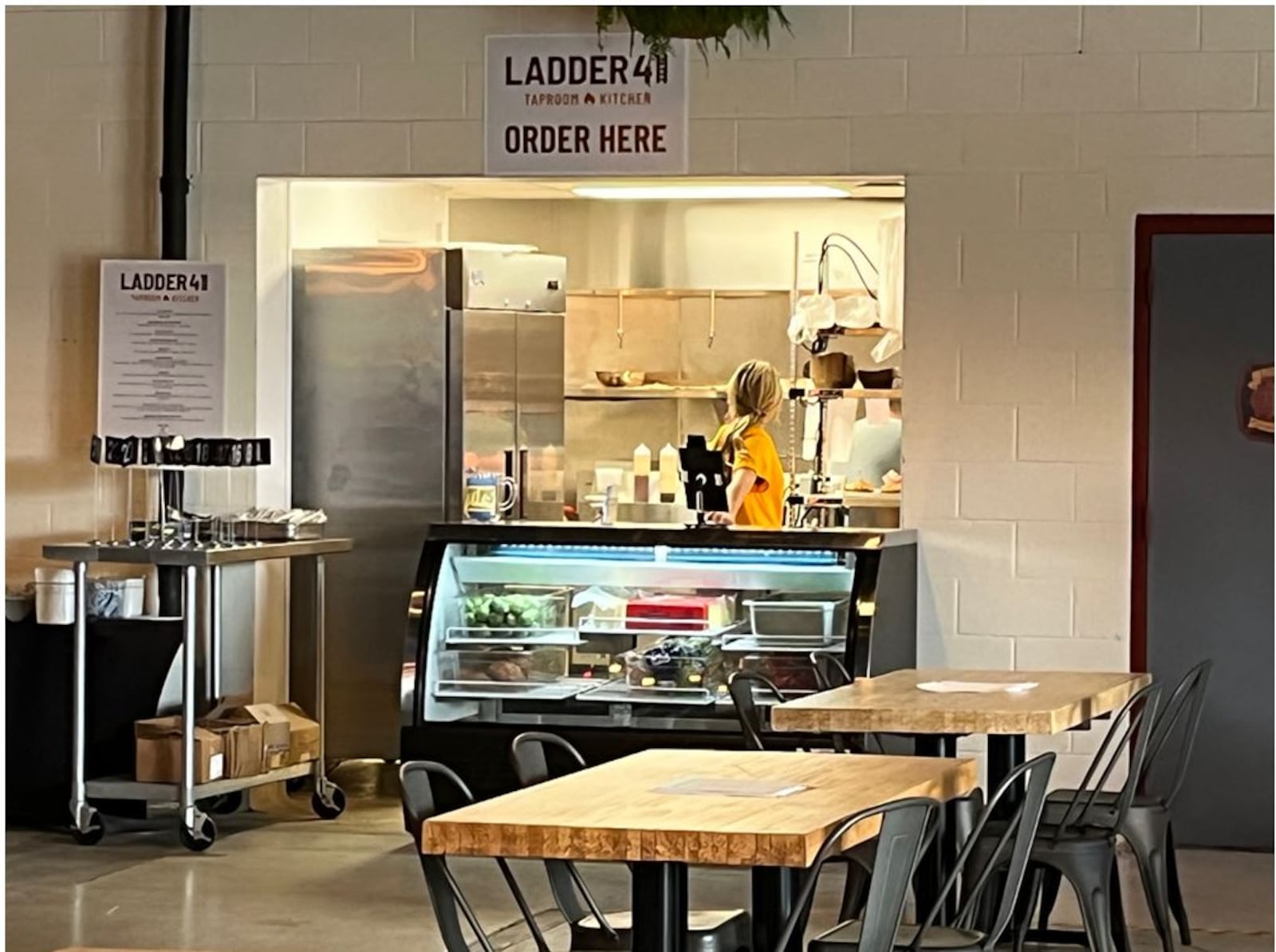 The Ladder 41 Taproom Kitchen provides appetizers, salads and sandwiches at the Lebanon Brewing Company. The taproom and kitchen opened to the public today. ED RICHTER/STAFF