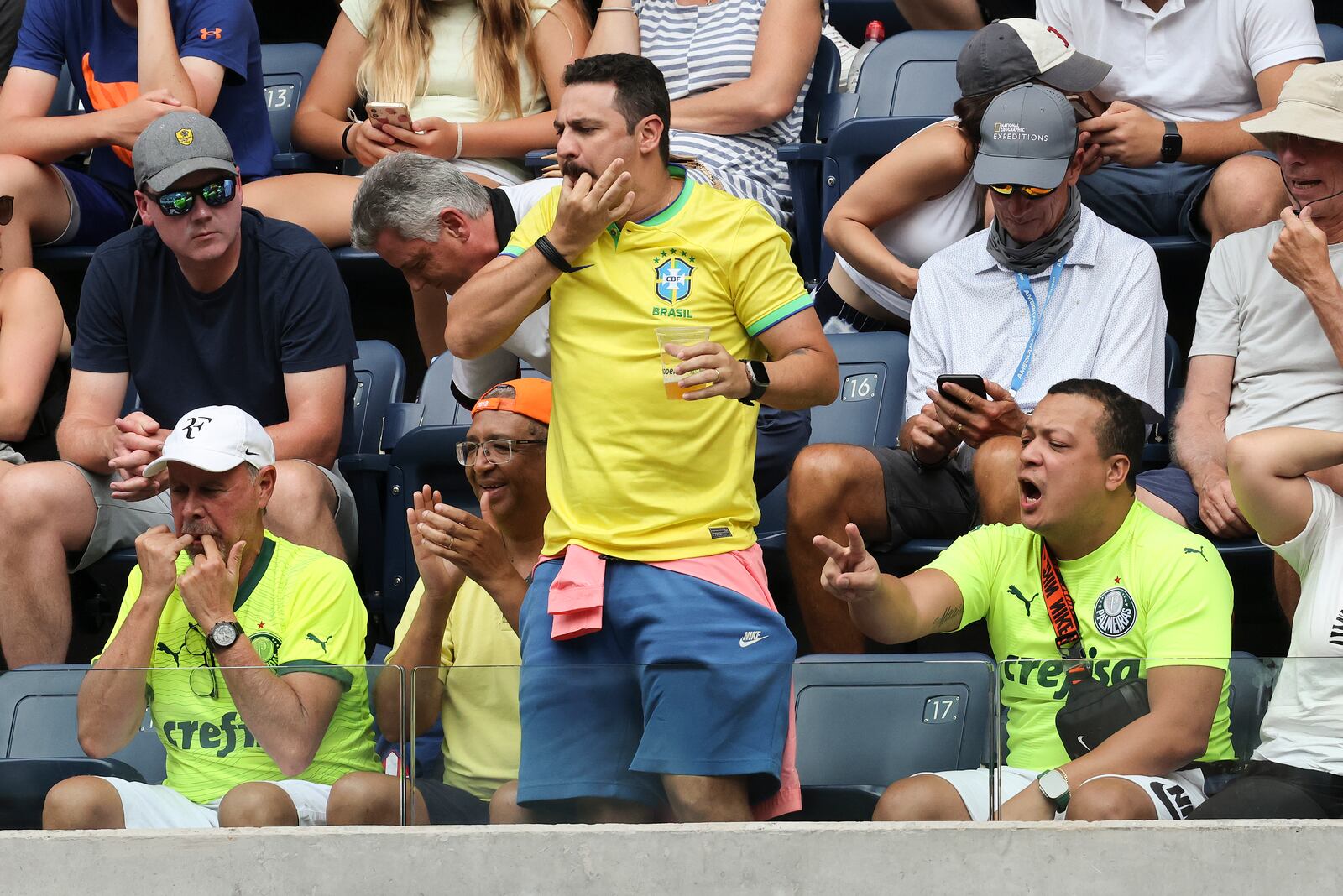 FILE - Tennis fans cheer during a match between Sloane Stephens, of the United States, and Beatriz Haddad Maia, of Brazil, during the first round of the U.S. Open tennis championships, Monday, Aug. 28, 2023, in New York. (AP Photo/Jason DeCrow, File)