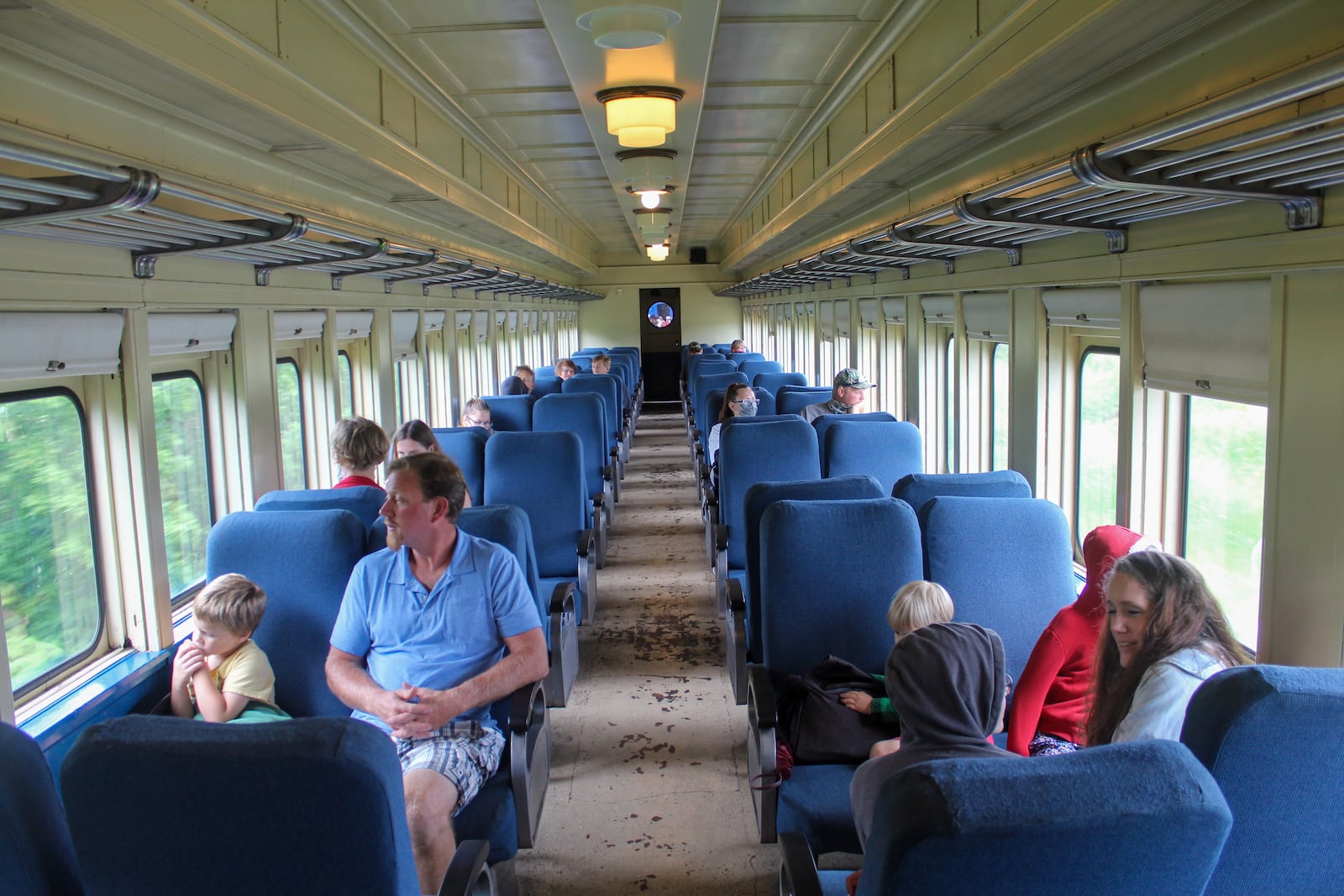 Inside of a train that serves as a part of the Hocking Valley Scenic Railway.