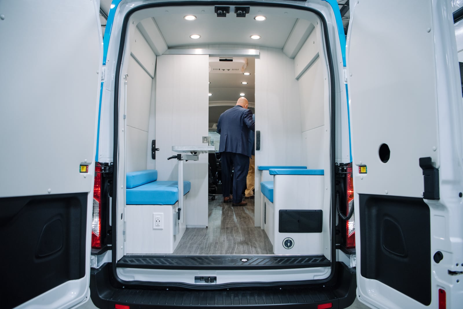 Inside the Mobile Outreach Vehicle (MOVe) where health screenings are available for the community.