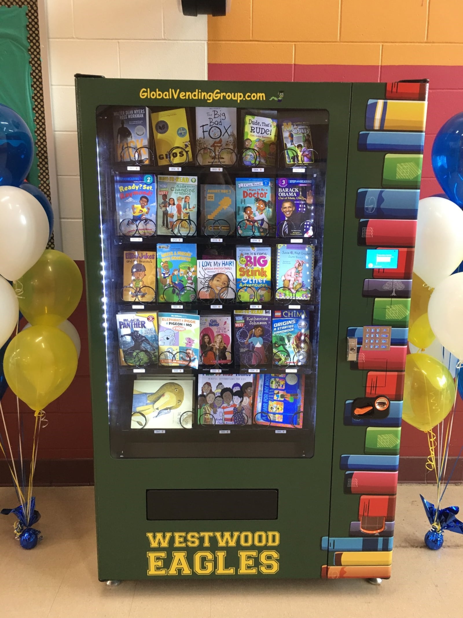 Hundreds of books have been delivered to Westwood Elementary School thanks to the folks at the Miami Valley Unitarian Universalist Fellowship in Washington Twp., the League of Women Voters and Make a Difference readers. Some of the books are placed into the school’s book vending machine, others are placed in the Little Free Library outside the main entrance.