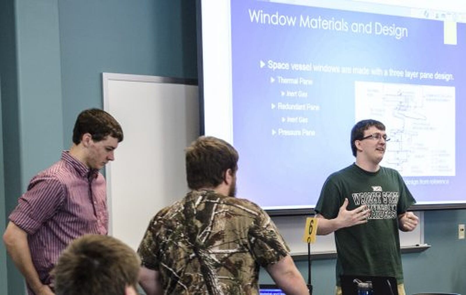 Students in an introductory materials science and engineering class at Wright State University analyzed what it would take for humans to safely travel to Mars, live on the red planet and return to Earth. (Wright State University photo)