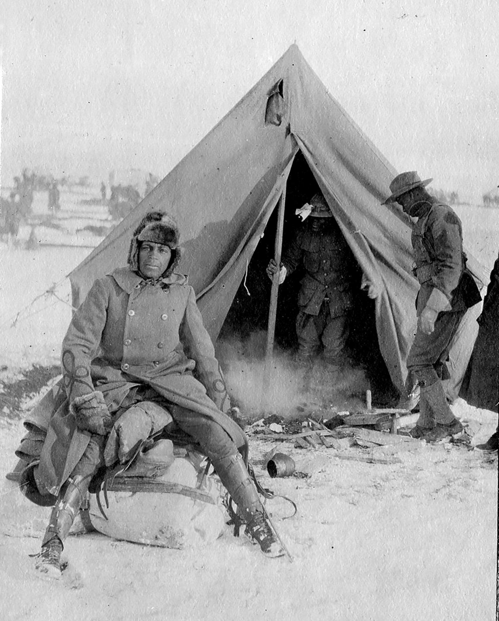 Charles Young sitting in front of a tent in Wyoming. PHOTO COURTESY OF THE AFRO-AMERICAN MUSEUM AND CUL