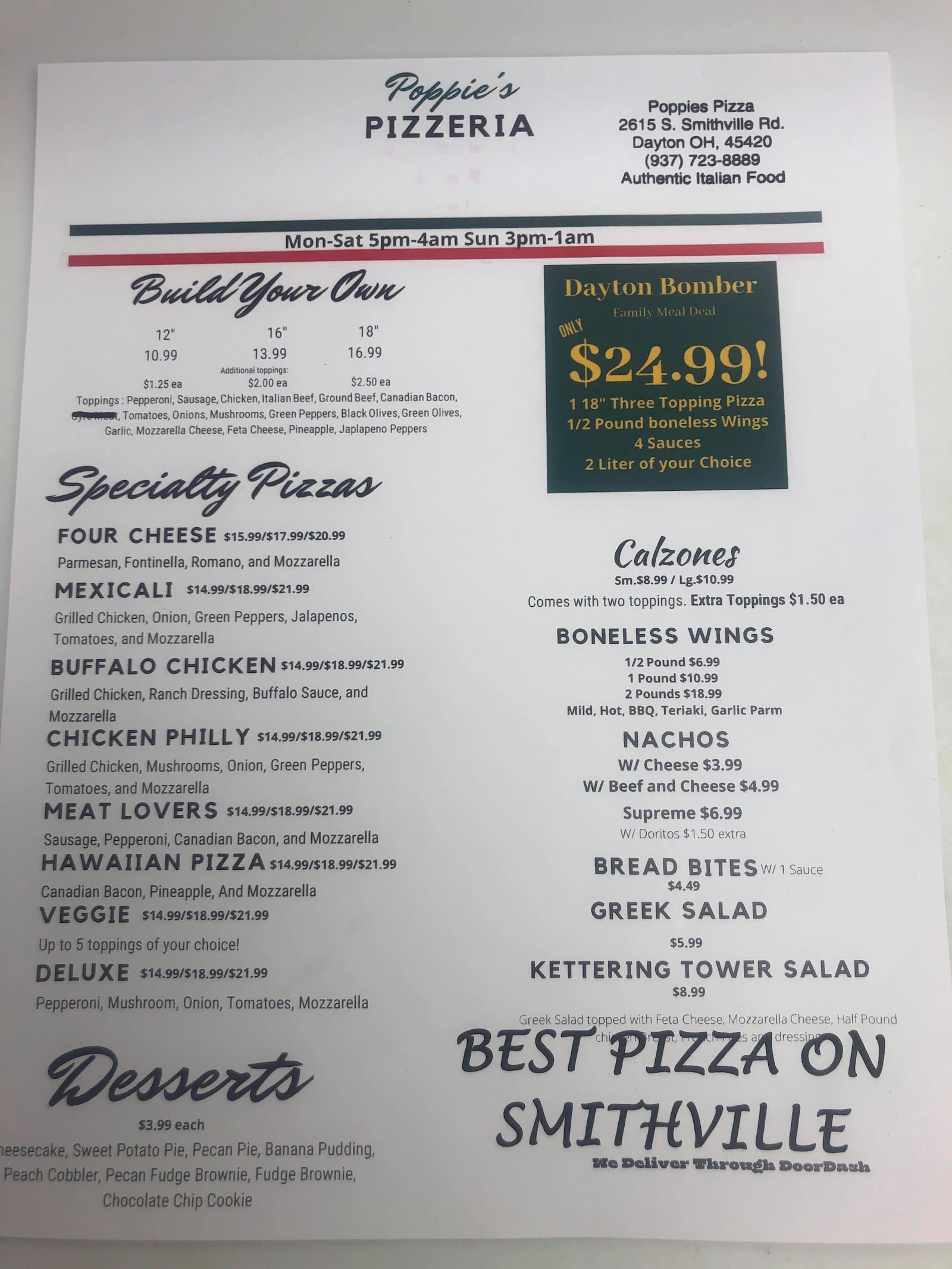 Located in the Belmont area of Dayton, Poppies Pizzaria serves pizza, wings, salads and desserts. CONTRIBUTED