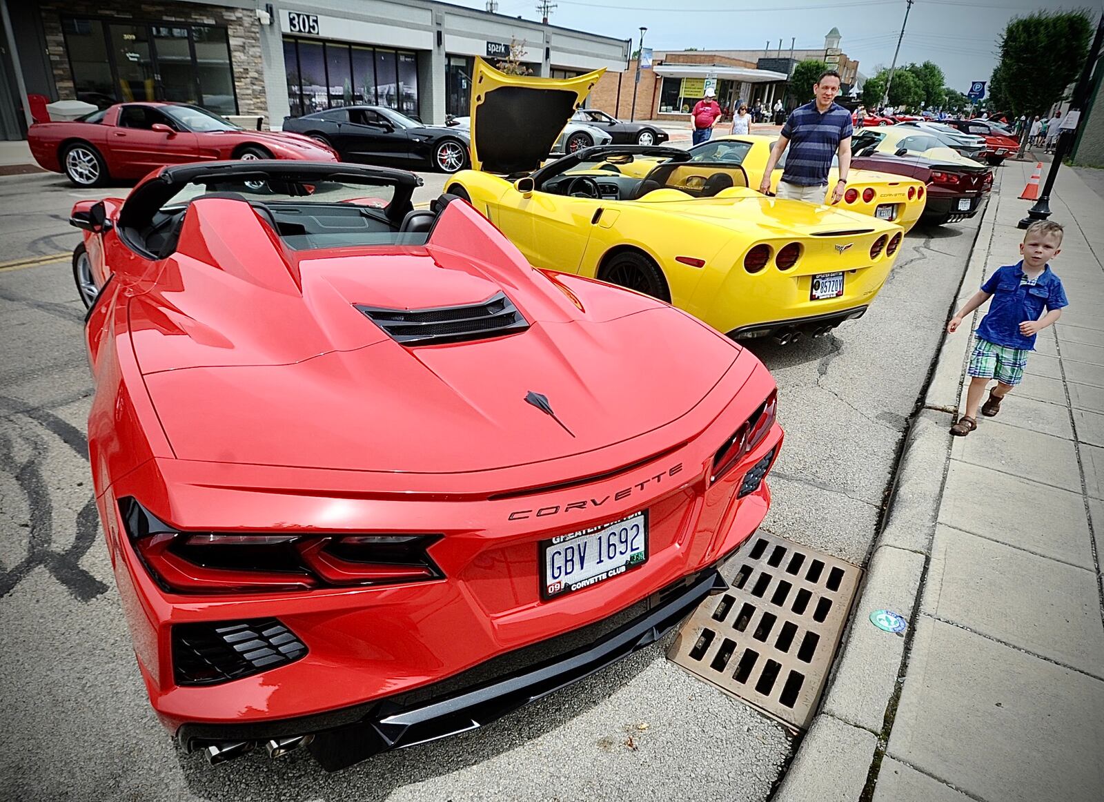 The Greater Dayton, Corvette Club held it’s all Corvette car show in downtown Fairborn near Giovanni’s Italian restaurant Sunday, June 25, 2023. MARSHALL GORBY \STAFF