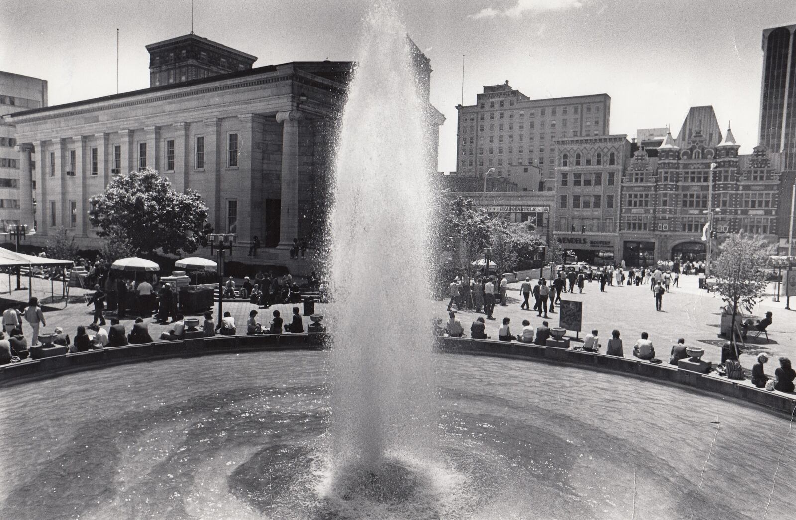 The Courthouse Square fountain seen in Dayton in May 1984.