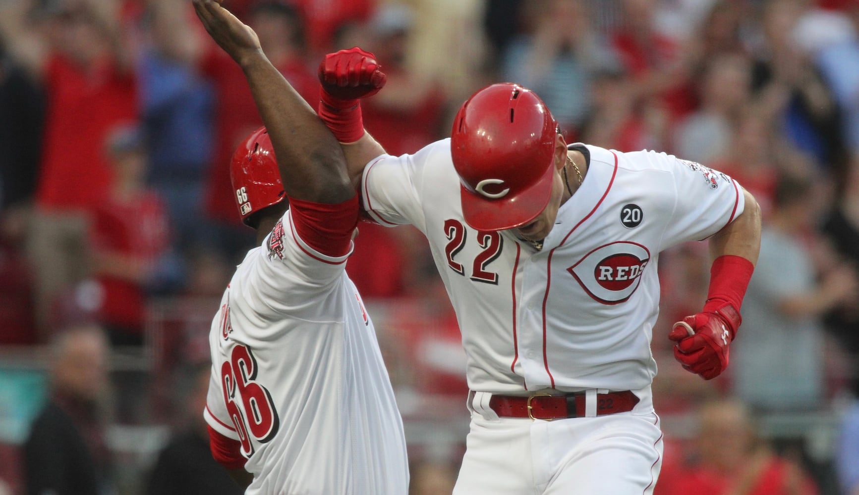 Photos: Derek Dietrich hits two three-run home runs for Reds