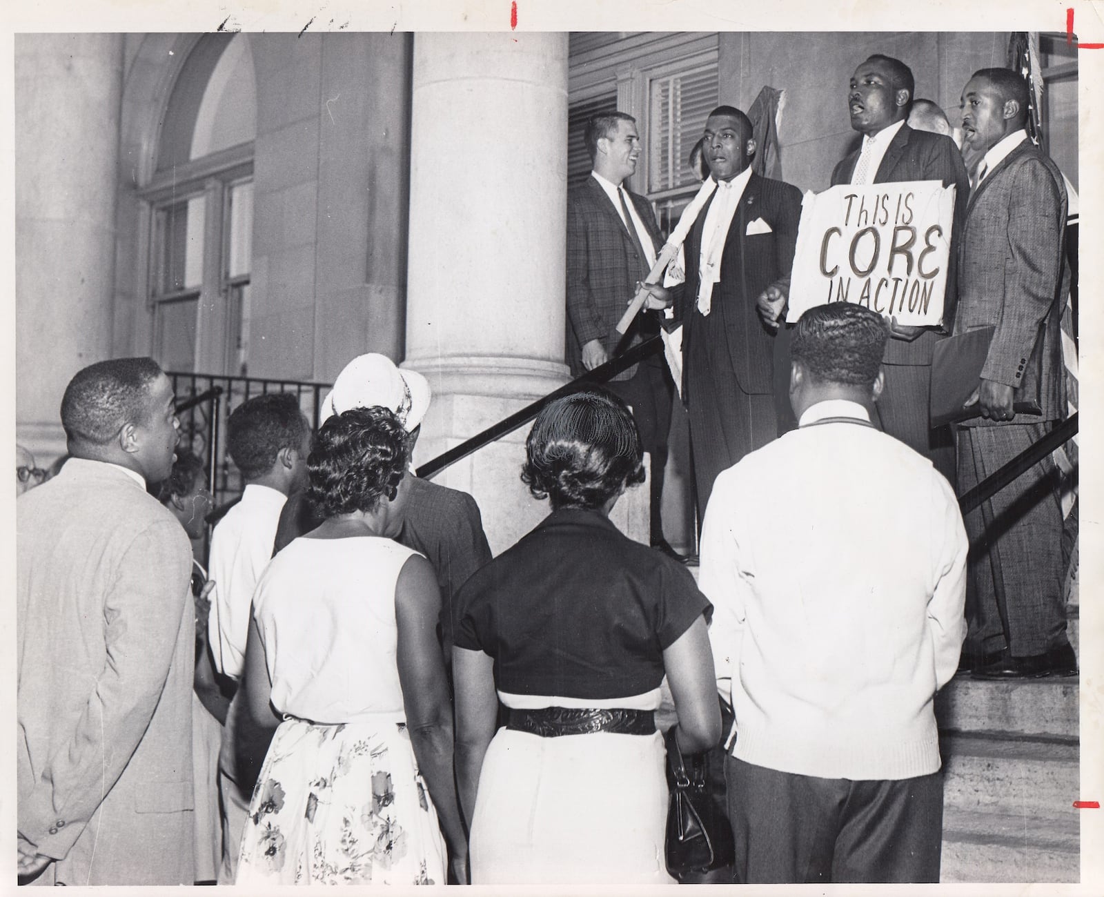 W.S. McIntosh  making remarks on the steps of Dayton City Hall in photo dated Aug. 2, 1962.  DAYTON DAILY NEWS / WRIGHT STATE UNIVERSITY SPECIAL COLLECTIONS AND ARCHIVES  