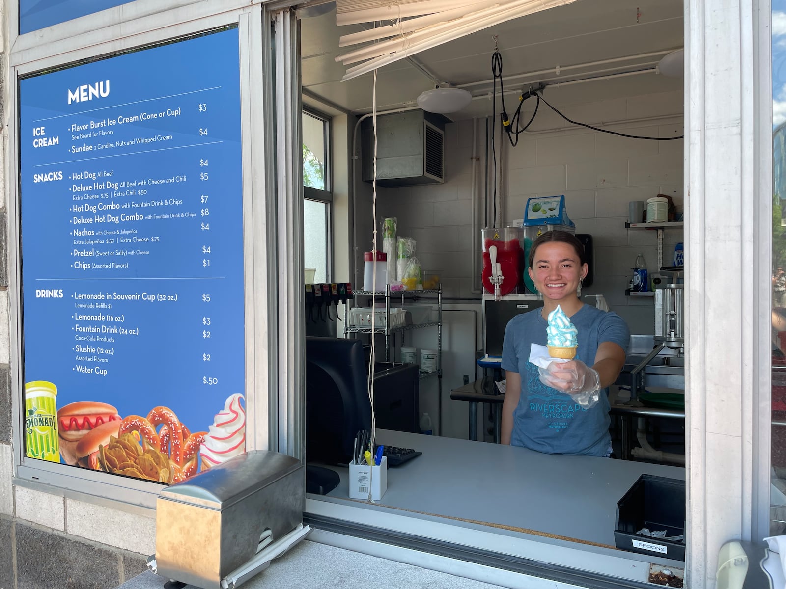 The Fountain Snack Bar is open at RiverScape MetroPark in downtown Dayton. NATALIE JONES/STAFF