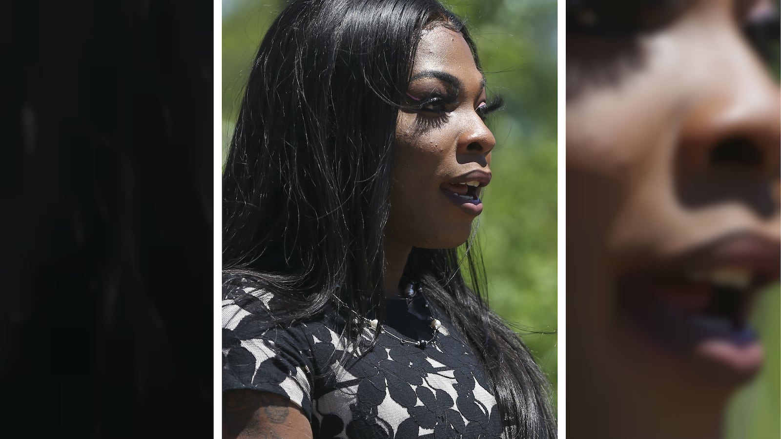 Muhlaysia Booker speaks April 20, 2019, during a rally in Dallas. Booker, a 22-year-old transgender woman seen on video being beaten April 12 in front of a crowd of people, was found shot to death Saturday, May 18 on a Dallas street. No suspect has been identified in Booker's slaying.