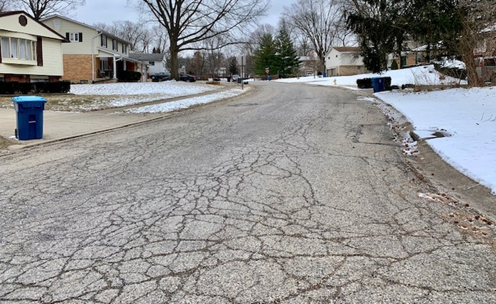 Cascade Drive in Riverside is on the list of residential roads that might be repaved sometime this year. EMILY KRONENBERGER/STAFF PHOTO