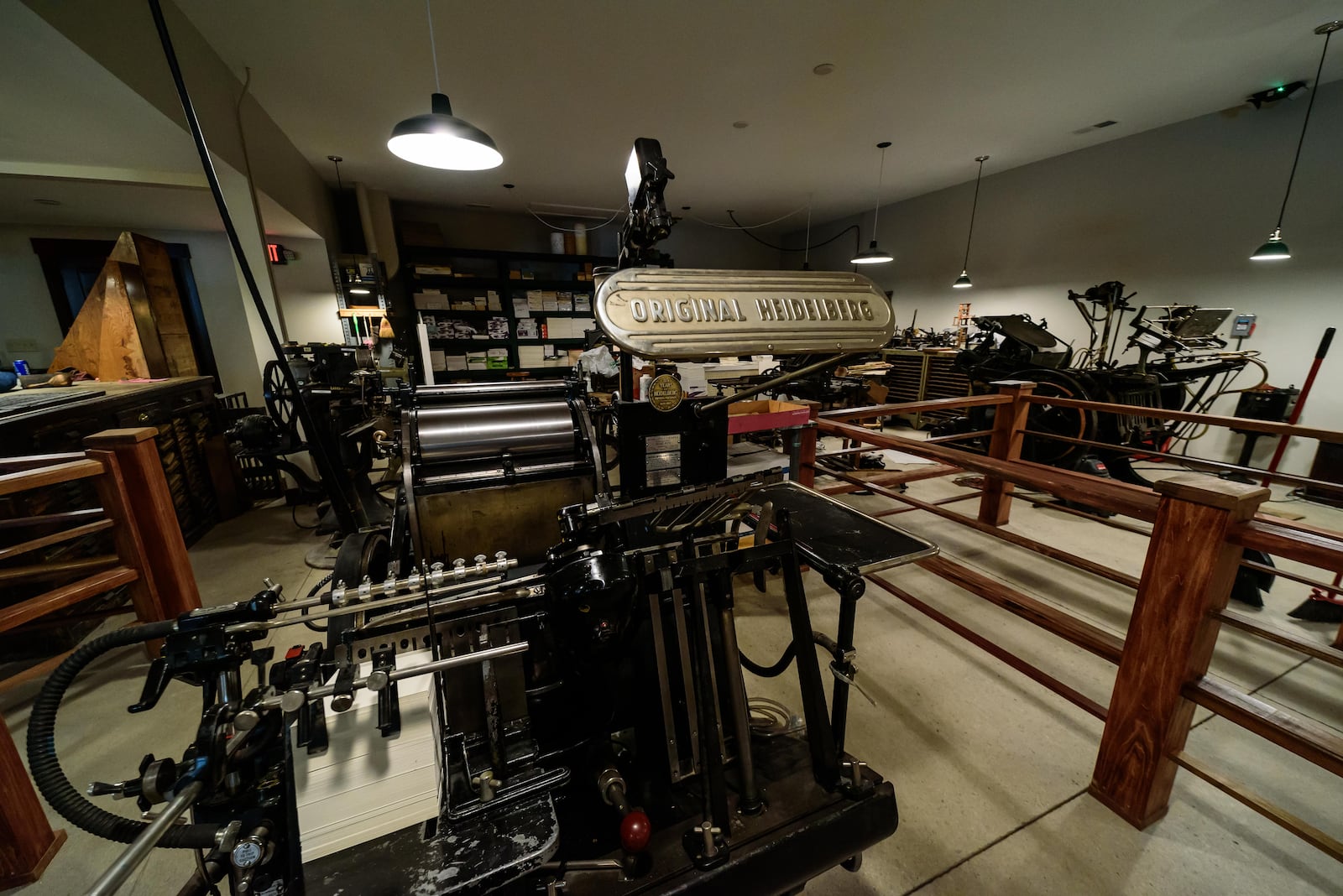 The Heidelberg Windmill printing press is a new addition to the expanded print shop in the new 1020s-1930s industrial block at Carillon Historical Park. TOM GILLIAM / CONTRIBUTING PHOTOGRAPHER