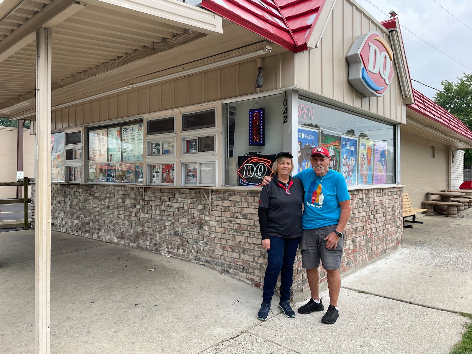 The seasonal Dairy Queen restaurant at 1042 Shroyer Road in Dayton has reopened after a vehicle crashed into the building in Dec. 2022. Pictured are owners Lynn and Bill Stump. NATALIE JONES/STAFF