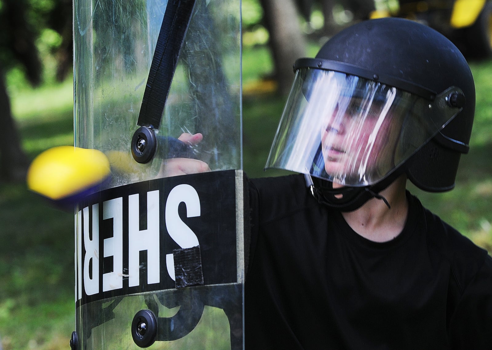 Franky Snowball, 12, runs the SWAT team obstacle course Thursday July 28, 2022, during the Police and Youth Together Camp. MARSHALL GORBY\STAFF