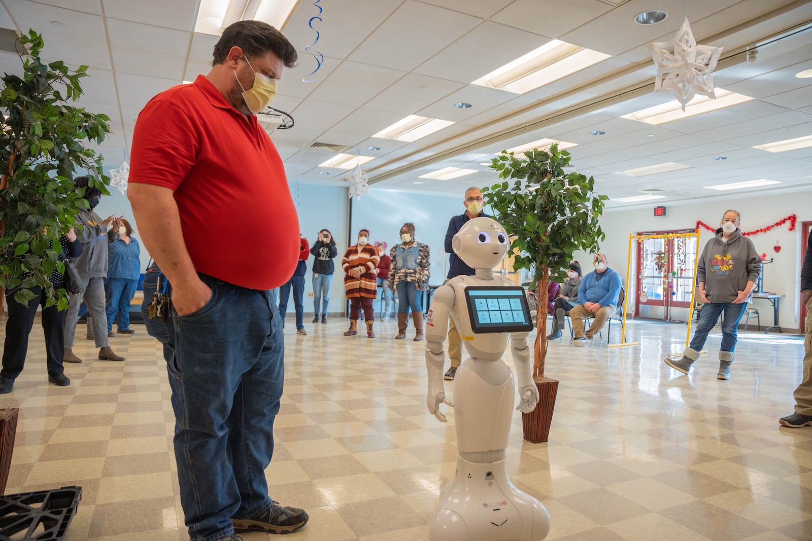 Pepper the Robot will help staff at Stillwater Center, a facility that cares for people with disabilities or profound health conditions. Photo courtesy of Stillwater Center.