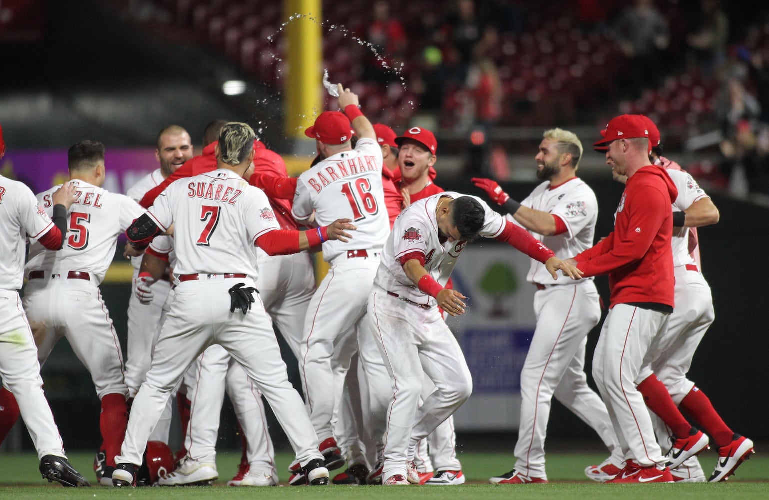 Photos: Reds celebrate Yasiel Puig's walk-off hit