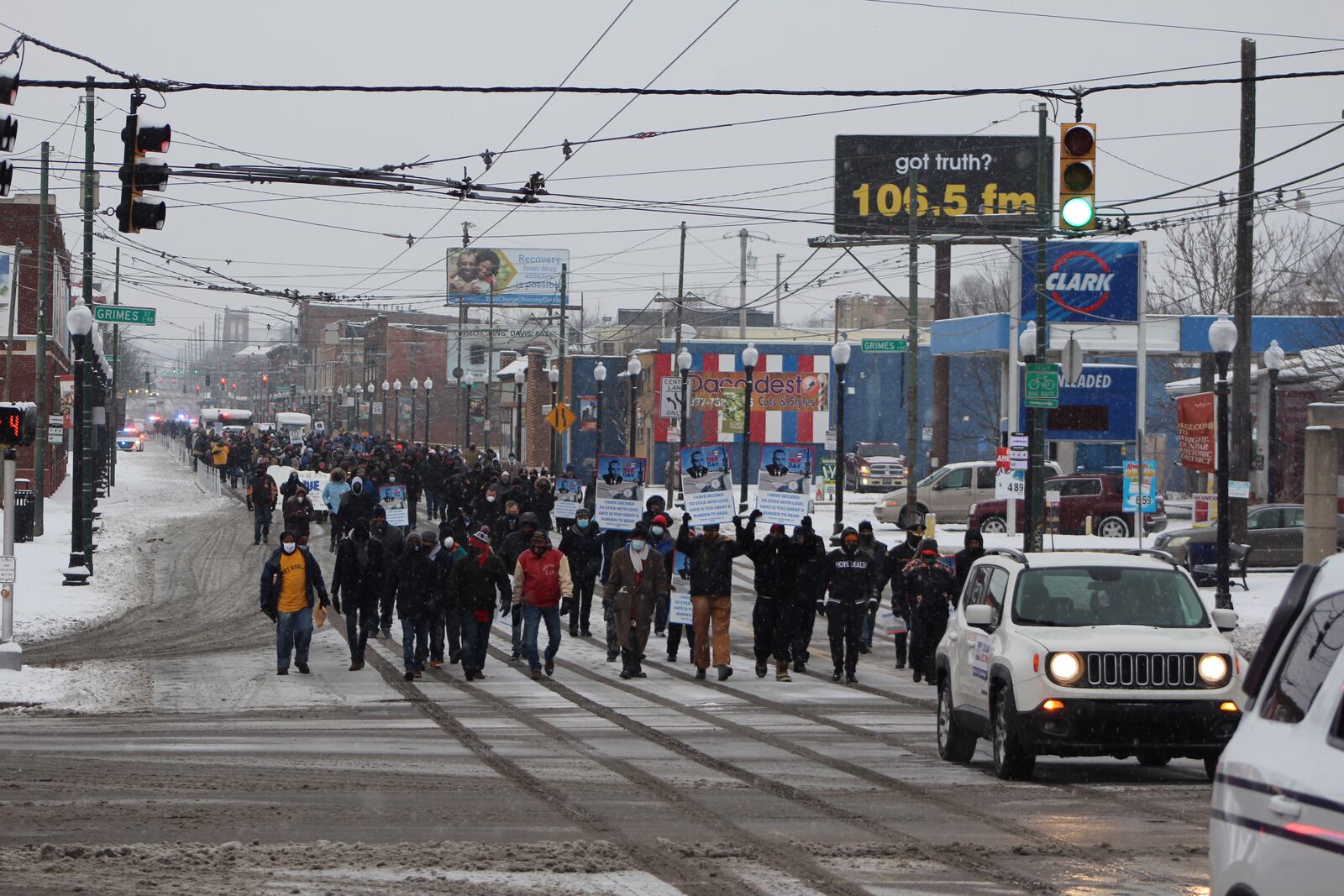 MLK Memorial March in Dayton on Monday. CORNELIUS FROLIK / STAFF