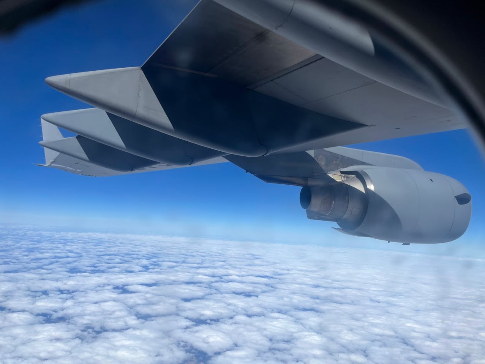 The view from a Boeing C-17 Globemaster III, at about 27,000 feet. THOMAS GNAU/STAFF