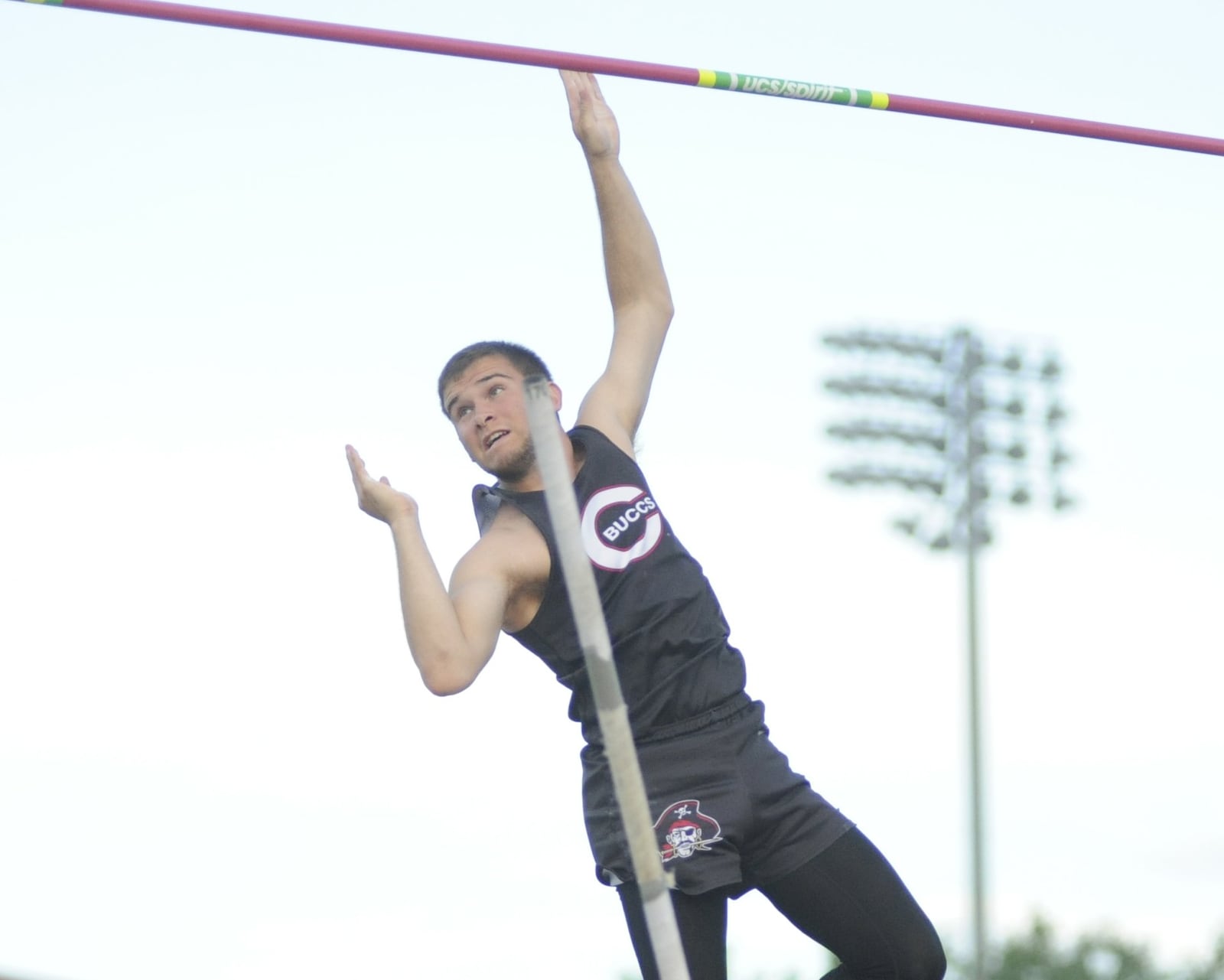 Covington senior Jett Murphy cleared 15 feet to win the pole vault during the D-III state track and field meet in Columbus on Friday, June 1, 2018. MARC PENDLETON / STAFF