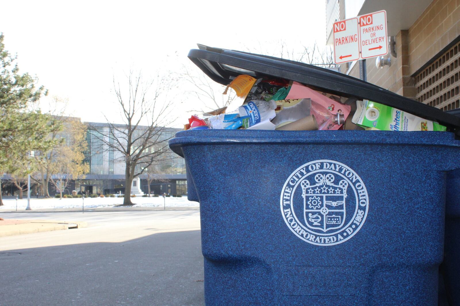 Recycling collections have fallen in the city of Dayton even though participation in the recycling program has increased. CORNELIUS FROLIK / STAFF