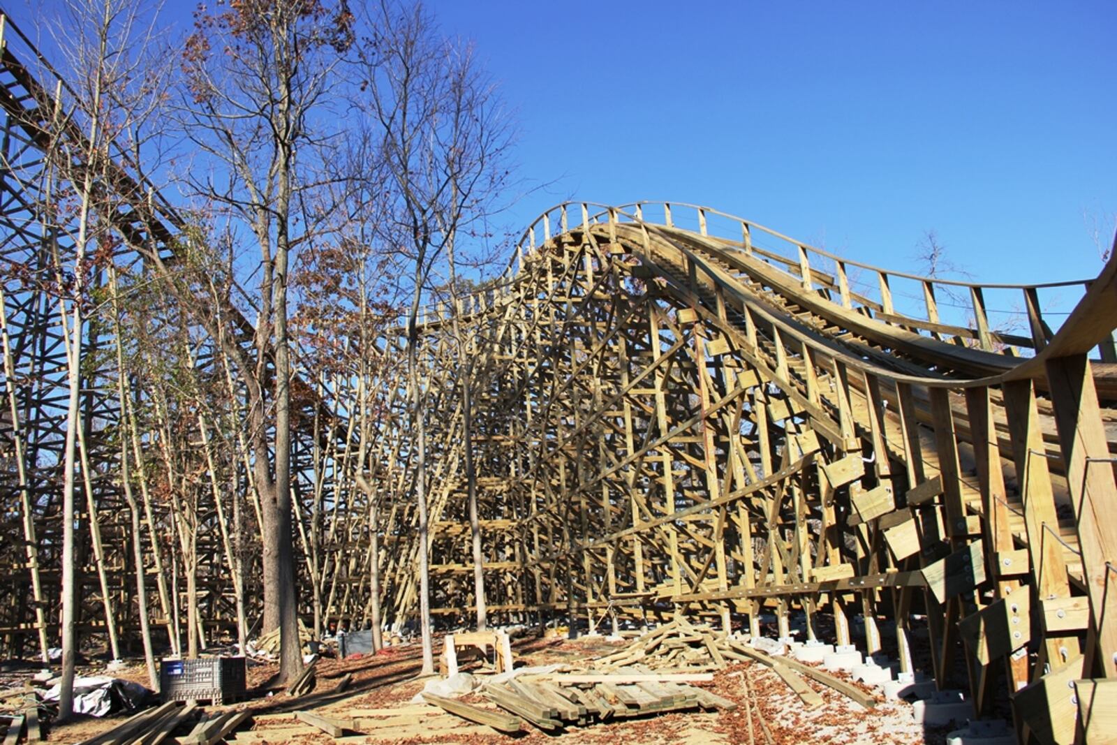 Mystic Timbers is set to open this spring and will become Kings Island’s 16th roller coaster. Built by Pennsylvania-based Great Coasters International and themed to an abandoned lumber company, the 109-foot-tall coaster will traverse 16 airtime hills, a mid-course tunnel and interact with parts of the Kings Island & Miami Valley Railroad and White Water Canyon attractions. CONTRIBUTED