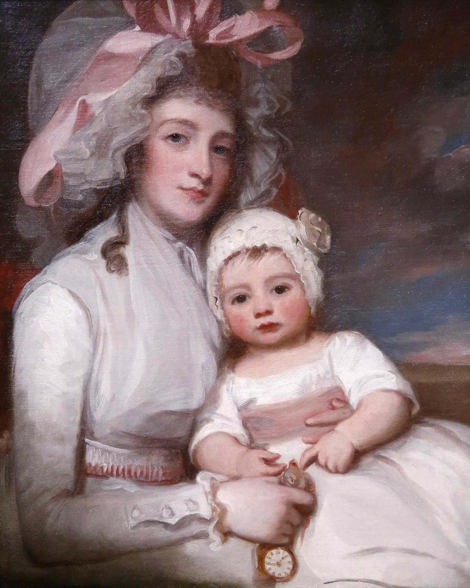 Portrait of Mrs. Henry Ainslie With Her Son Henry by George Romney. This intimate portrait of a mother with her child was painted in 1787 when societal attitudes towards children shifted to viewing childhood as a special phase of human existance that placed them at the center of the family’s existance according to Dayton Art Institute research. LISA POWELL / STAFF