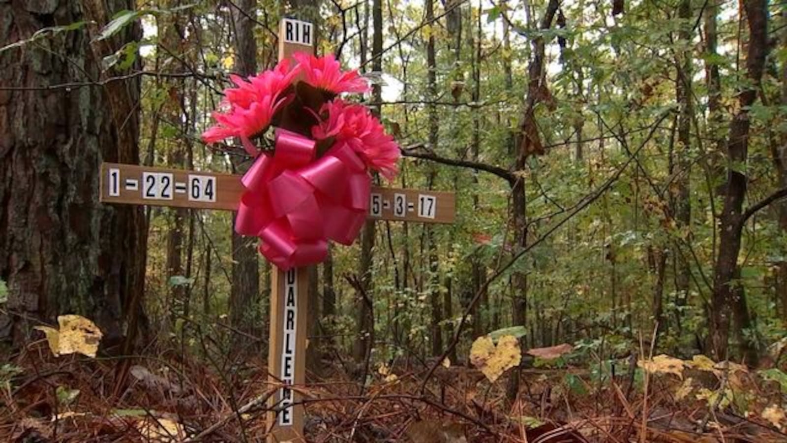 A cross on the side of the road in Troup County, Georgia, marks the place where Patricia Sams was killed by a drunk driver.