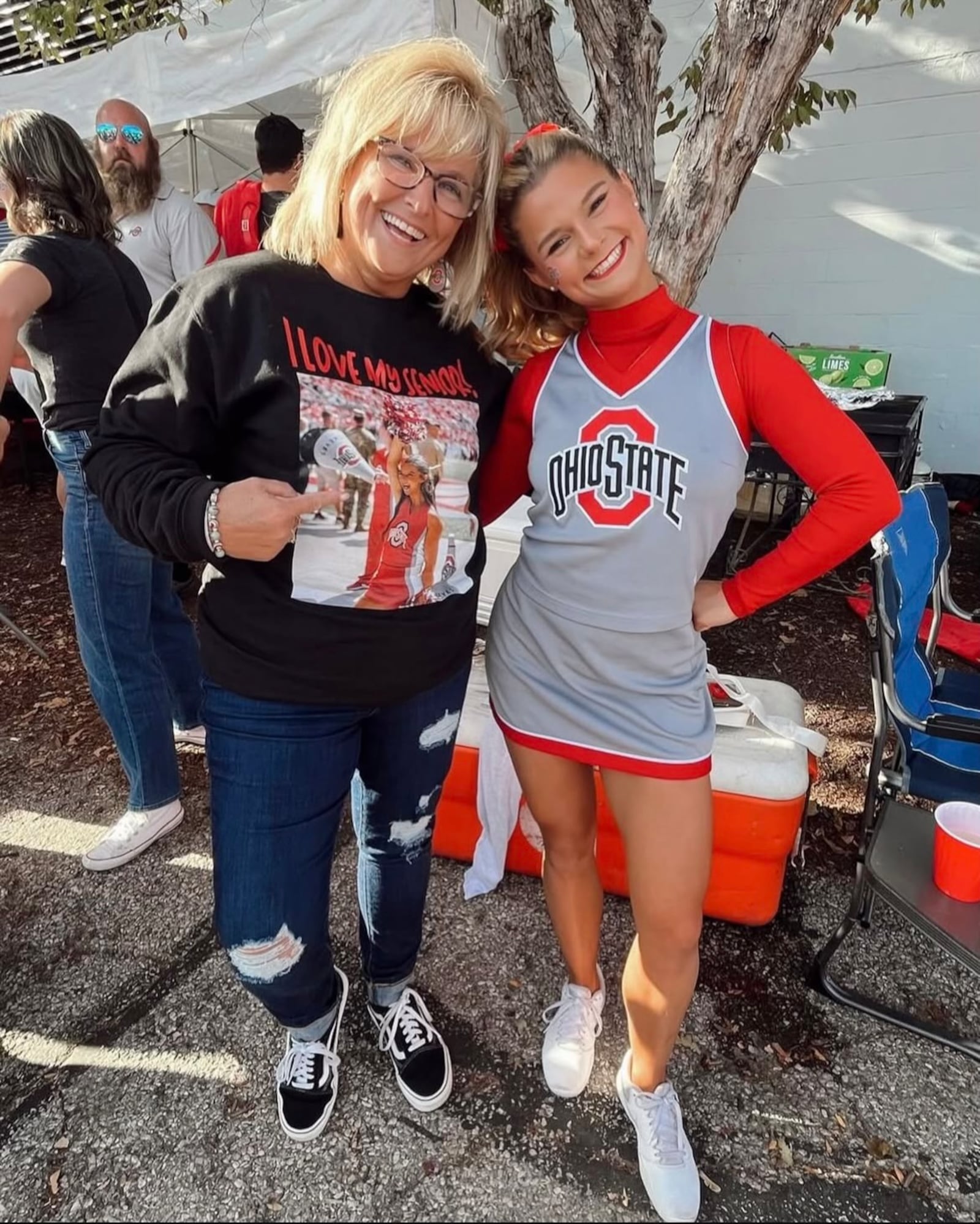 Marley Hosier and her mother Dina Hosier prior to an Ohio State football game this season. Contributed photo