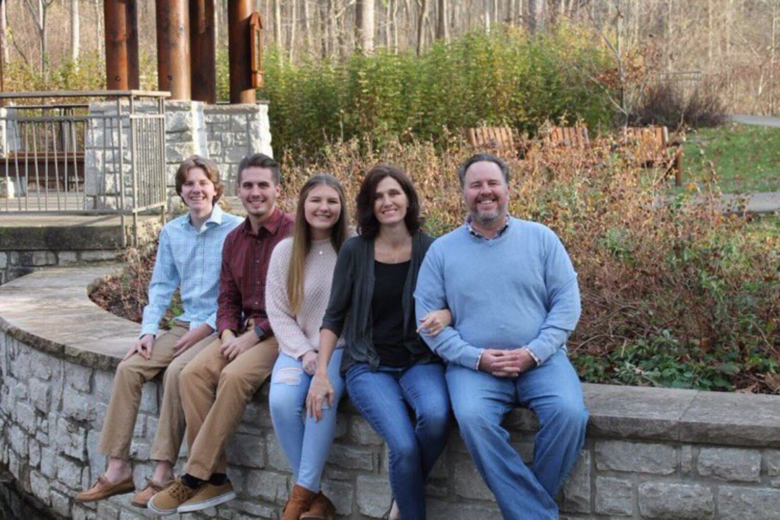 Jake, Daniel Joseph, Sarah, Mary and Paul Sommers of Beavercreek.  A photos Daniel Joseph, DJ, posted on Twitter show the wine bottles his parents gave teachers went viral.