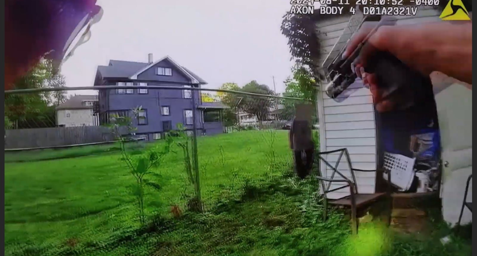 This is a screenshot from a Dayton police officer bodycam of an officer involved shooting on Sunday. BODYCAM