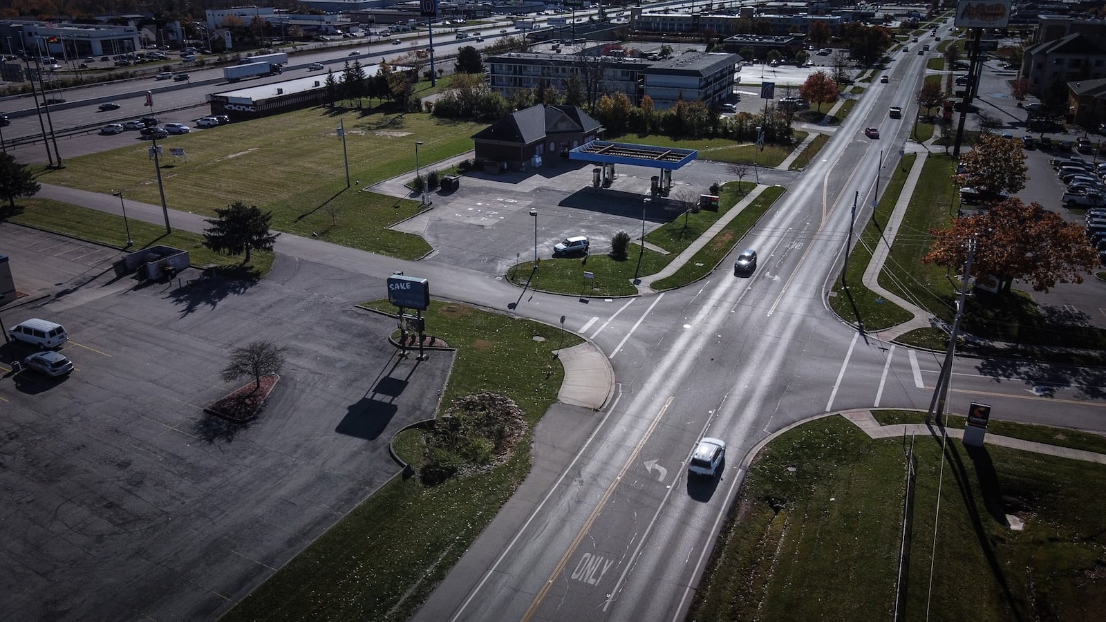 Miller Lane is slated for revitalization which includes a roundabout at Maxton Rd. JIM NOELKER/STAFF