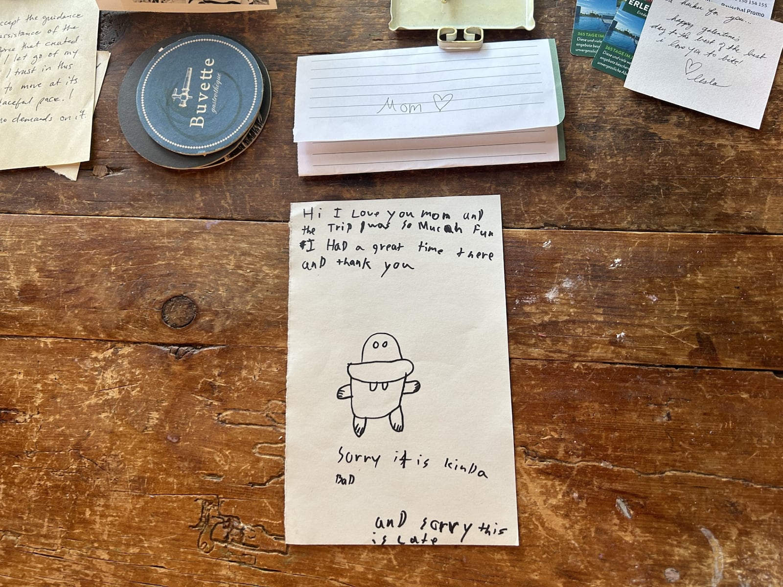 Among many items, Megan Smith’s desk is home to a love note from her son.