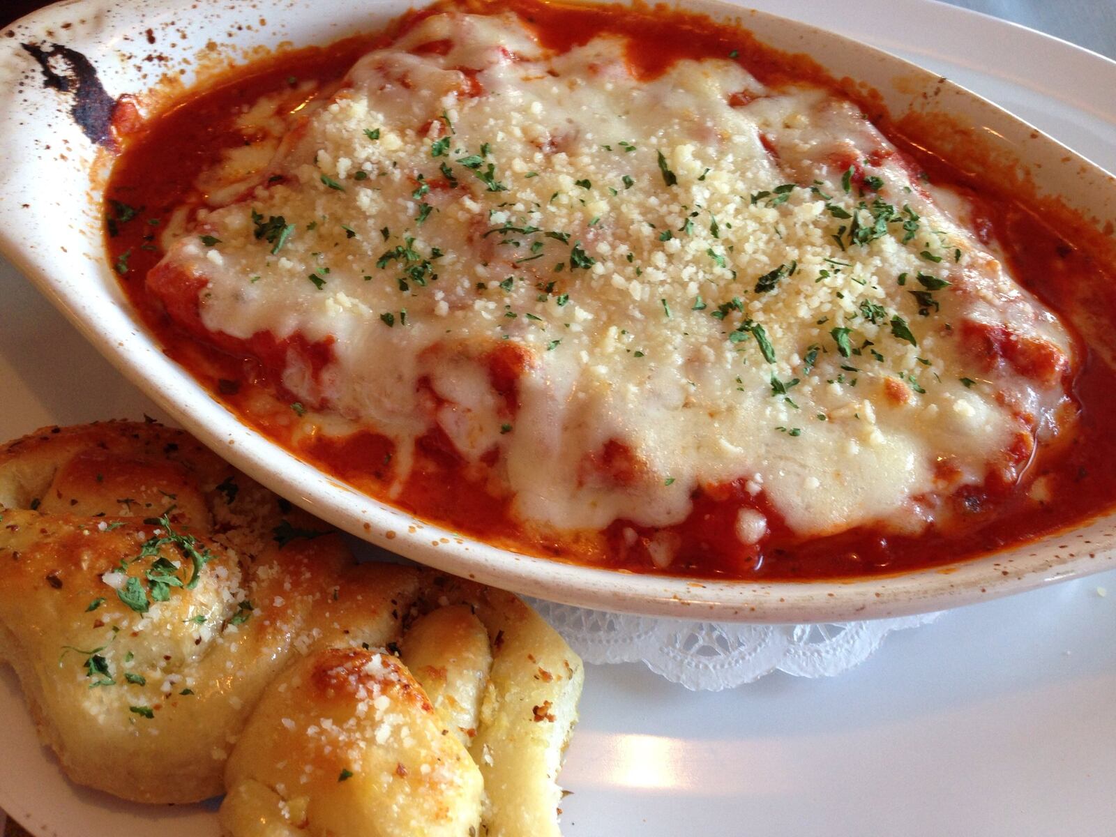 Ah the lasagna at Deroma in Huber Heights! (CONNIE POST/Staff)