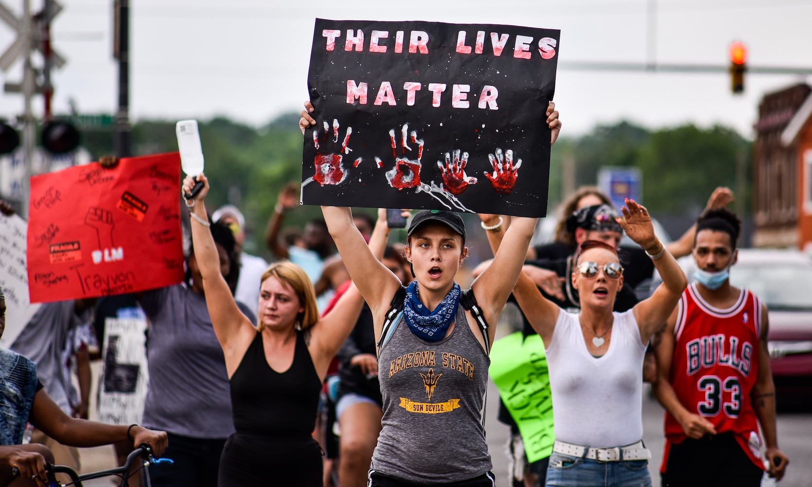 Crowd gathers for peaceful protest and march in Middletown