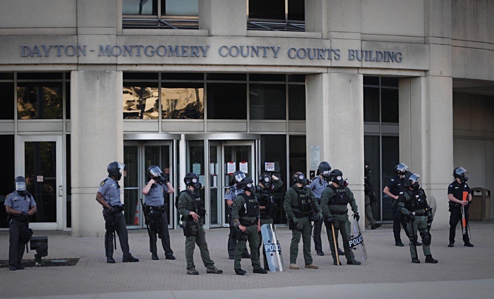 PHOTOS: Protesters, police clash Saturday night in downtown Dayton