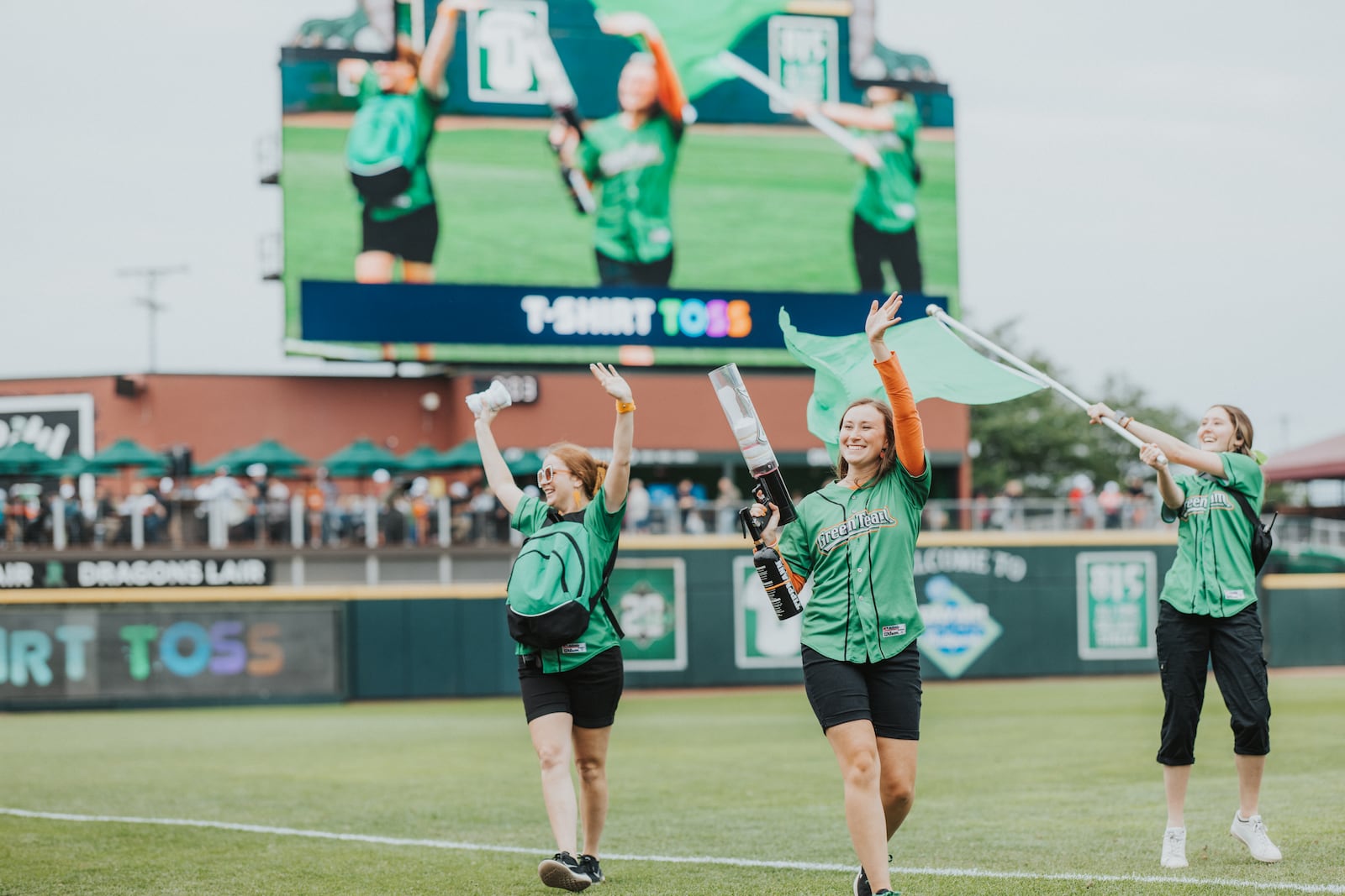 The Green Team takes the field at Day Air Ballpark. CONTRIBUTED PHOTO