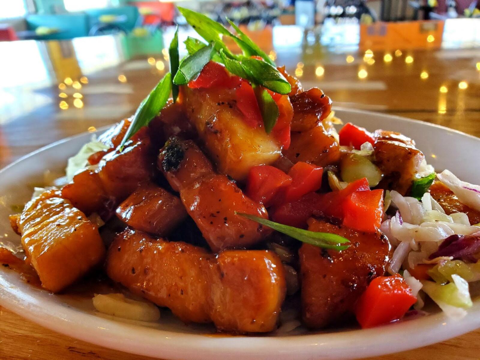 Calypso Pork Belly with Island Slaw. CONTRIBUTED