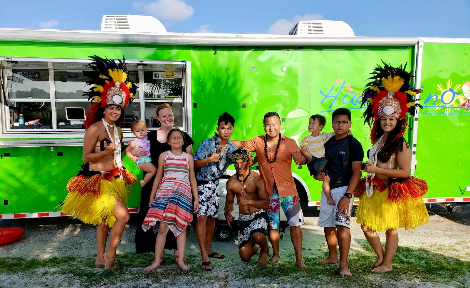 Amanda and Dr. Martin Vincente are launching their food truck trailer, HaolePino Hawaiian-Filipino Island Cuisine, at Airway Shopping Center Nov. 9, 2018.  The Riverside couple has five children. Pictured: Elaina( age 1), Amanda, Calla( age 8), Antonio (age 16), Martin, Koa (age 4) and  Cayo (age 14).